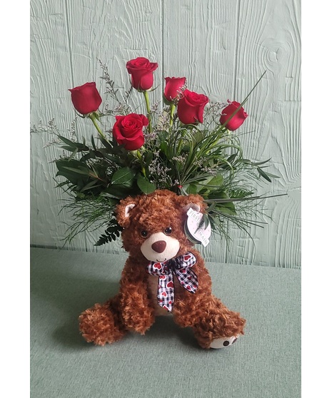 rose roses valentines day albany new york plush bear