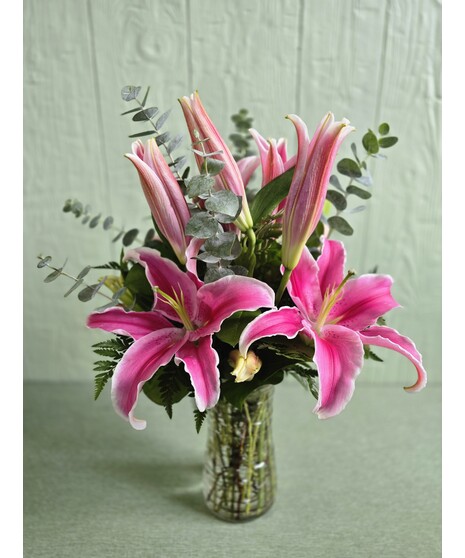 Blushing Elegance Lily Arrangement