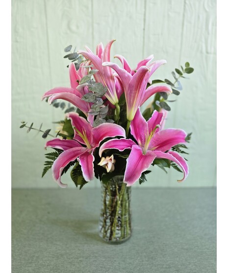 Blushing Elegance Lily Arrangement